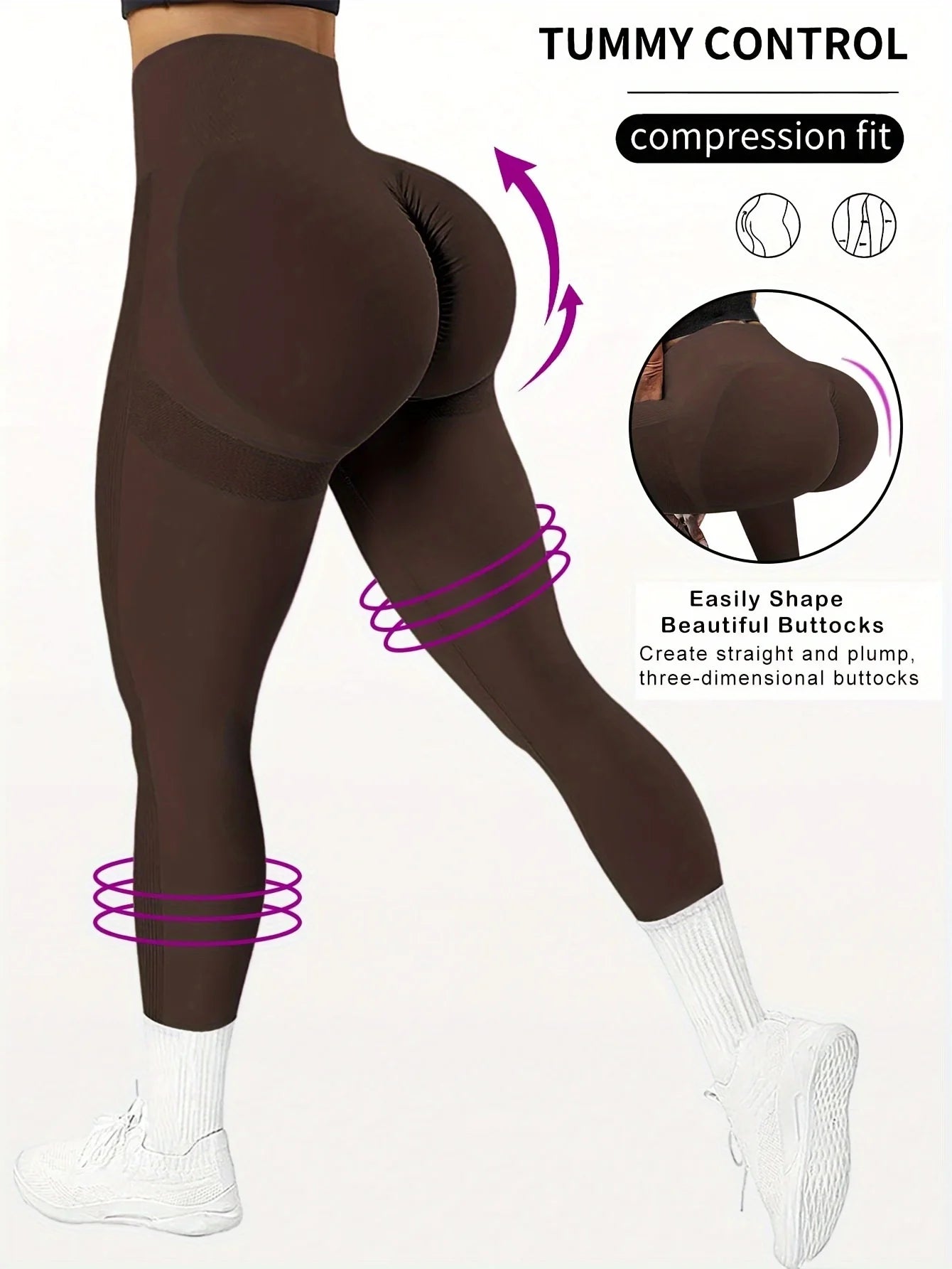 Legging Sculptant Taille Haute – Effet Push Up & Ventre Plat